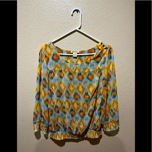 Lucky Brand, lightweight, long sleeve, blouse